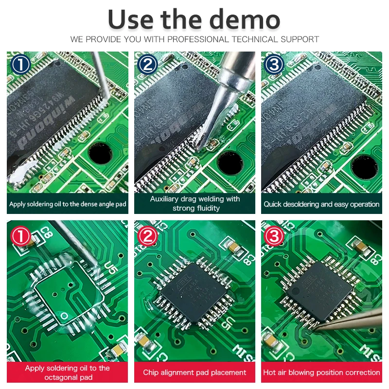 Imagem -04 - Fluxo de Soldagem sem Chumbo Olk Livre de Halogênio sem Limpeza Plantio de Esferas Solda de Resina Pasta de Óleo Reparo Smd Bga 10cc