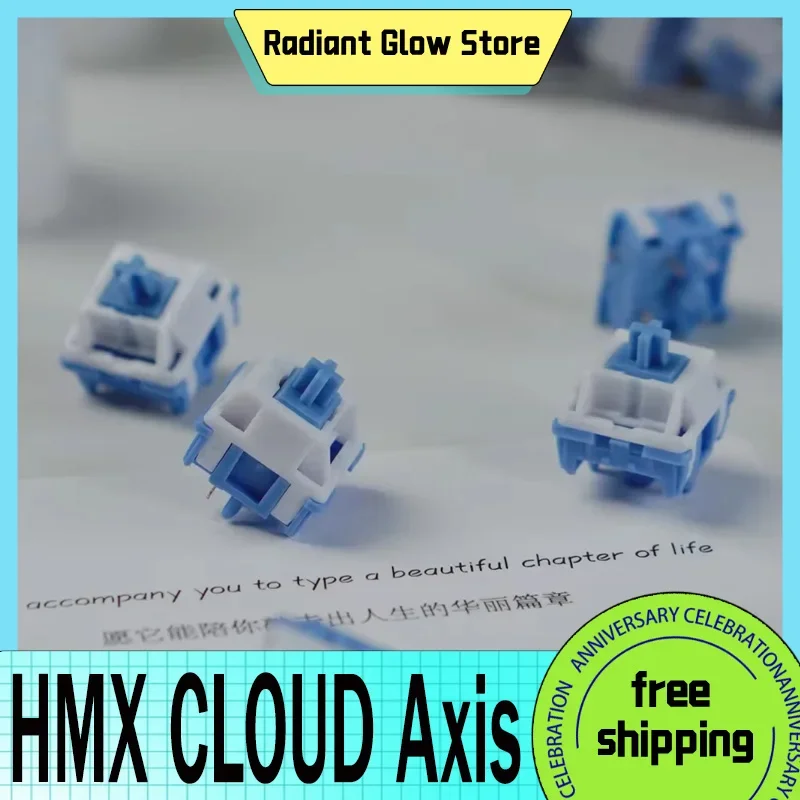 

Линейные Hi-Fi переключатели Hmx Cloud Axis, 42-50 г, пять контактов для механического переключателя клавиатуры Hmx на заказ в наличии, 70/90/110 шт.