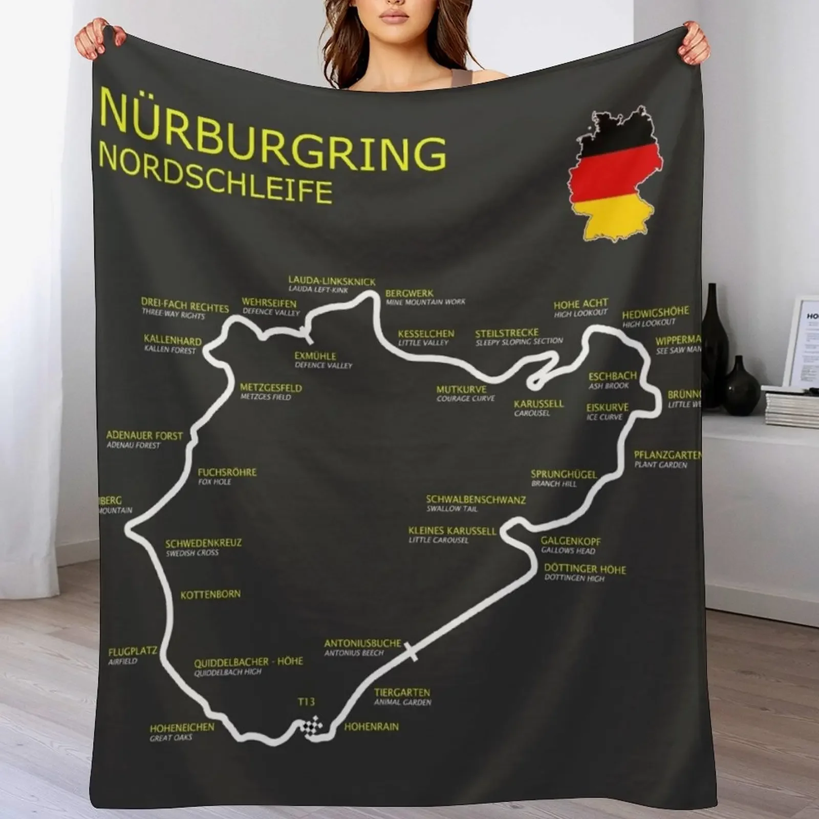 

The Nurburgring Throw Blanket Personalized Gift Hair Luxury Brand For Baby Blankets
