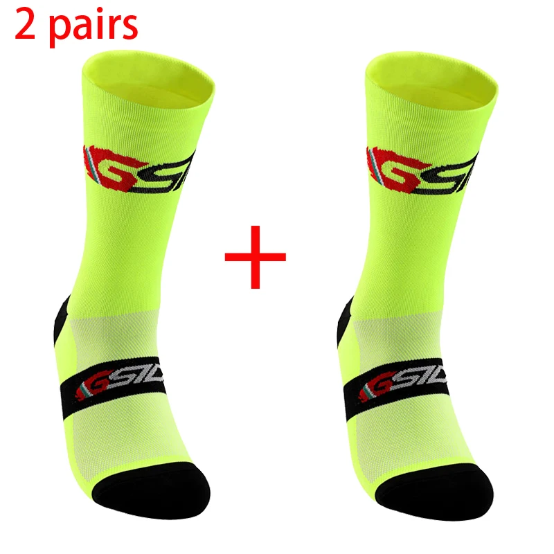 2 paar 2023 Neue Radfahren Socken Fahrrad Krankenschwester Kompression Rennrad Laufen Mtb Kniehohe Weiß Sport Lustige Marke schwarz – Detail 9