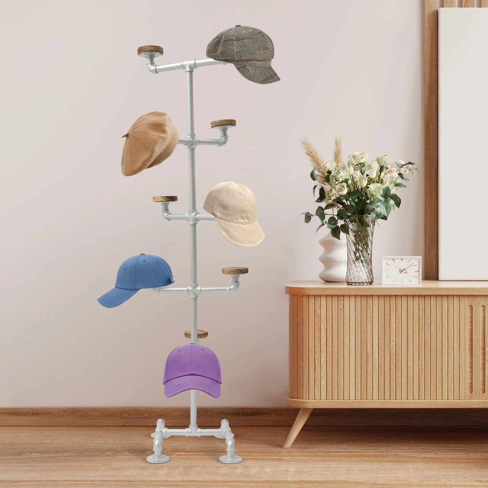 

Современная промышленная система вешалок для одежды — сверхпрочные серебряные настенные полки для розничной торговли или домашней организации