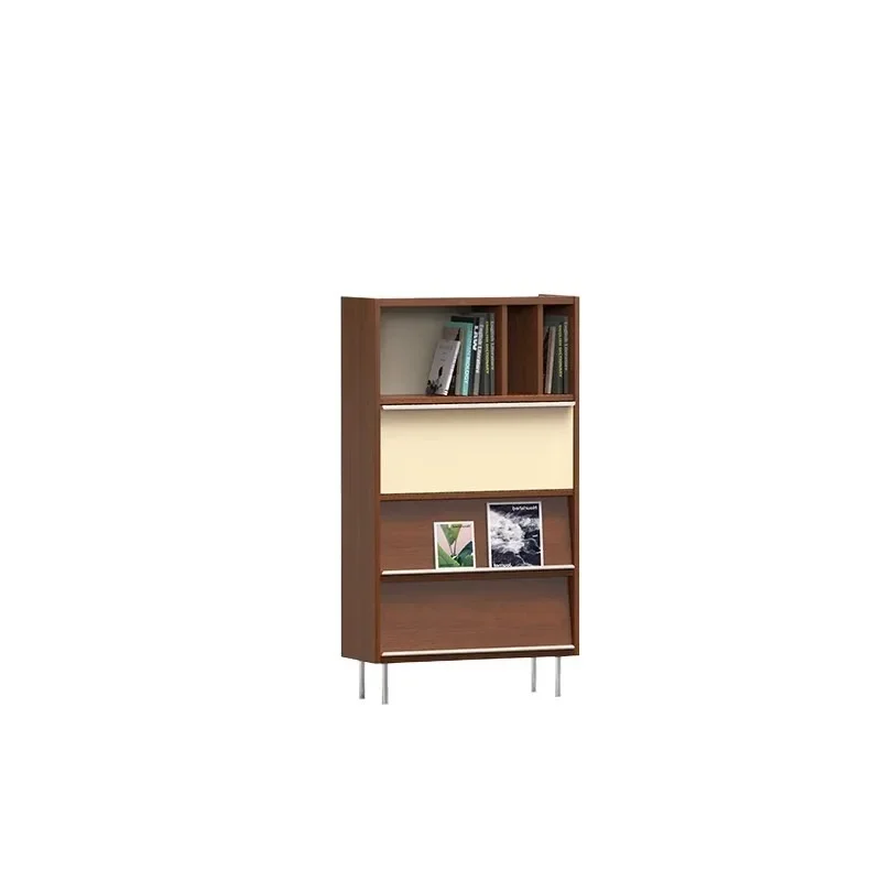 Retro color matching storage integrated wall dining side cabinet shelf living room