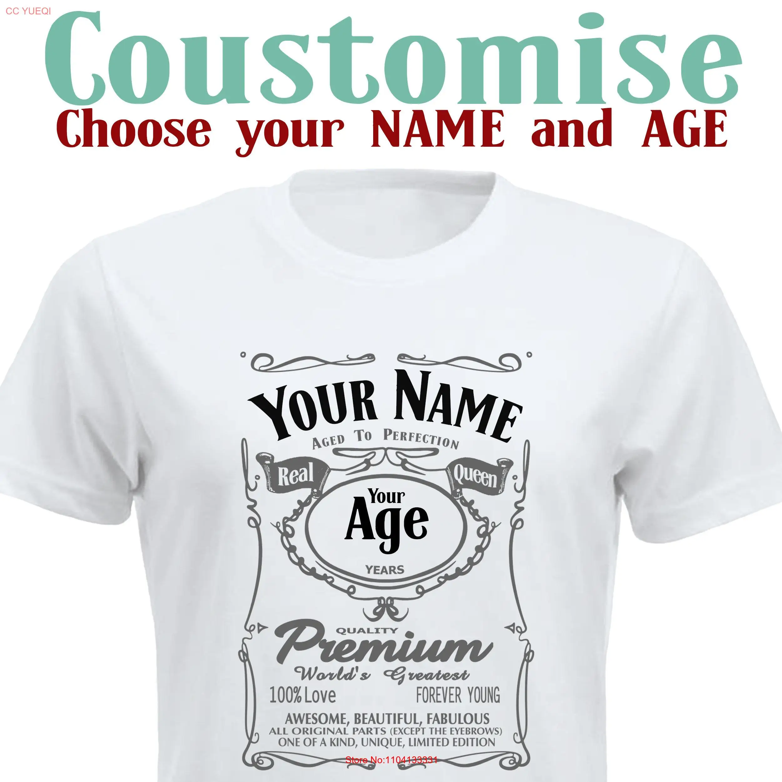 تخصيص أفكار عيد الميلاد للنساء تي شيرتها هدية شخصية أنها مضحكة عتيقة بأكمام طويلة أو قصيرة