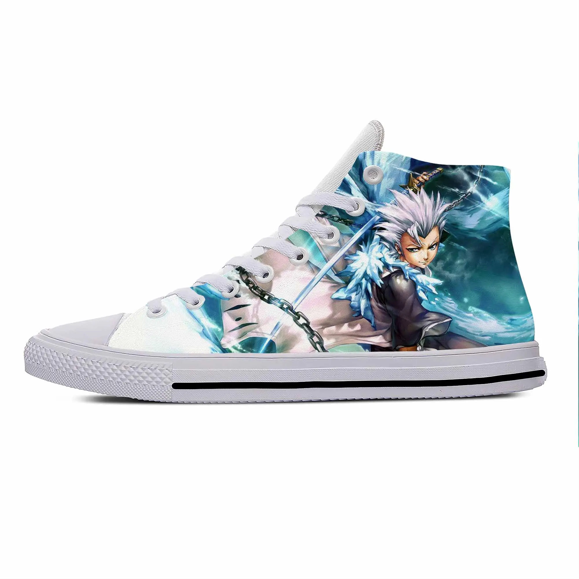 Lato Anime Cartoon Bleach Hitsugaya Toshiro obuwie wysokie góry oddychające buty sportowe męskie/damskie lekkie gorące buty deskorolkowe