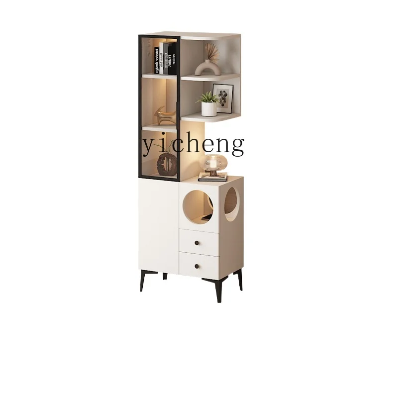 

Tqh Home Bed Head Bookcase Storage Cabinet Bedroom Modern Simple Shelf High Cabinet Locker Bookshelf Integrated