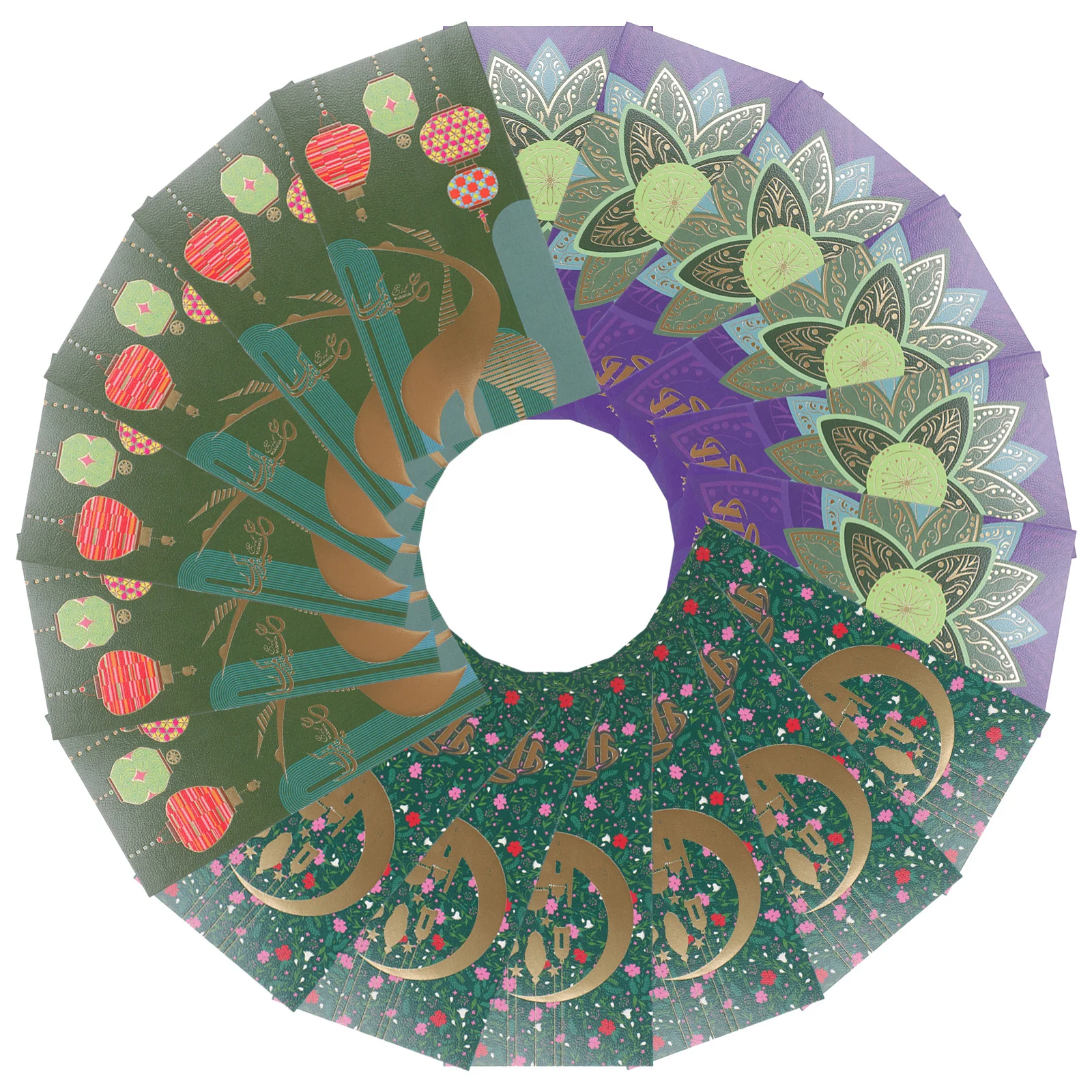 

18Pcs Eid Mubarak Envelopes Party Red Packets for Gift Money Holiday Celebration Unique Design Bright Color Festival Supplies