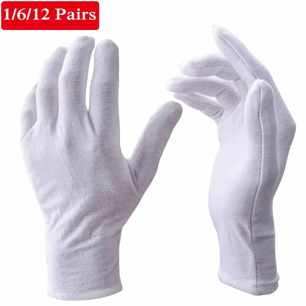 Thick Gardening Etiquette Supplies Kitchen White Cotton Gloves Household Labor Protection Gloves Cleaning Materials