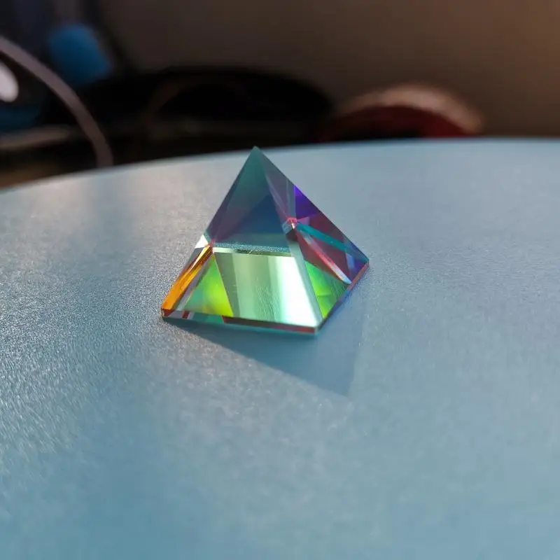 Dichroic Pyramid Colorful Prism Optical Glass Craft Gift Home Decor