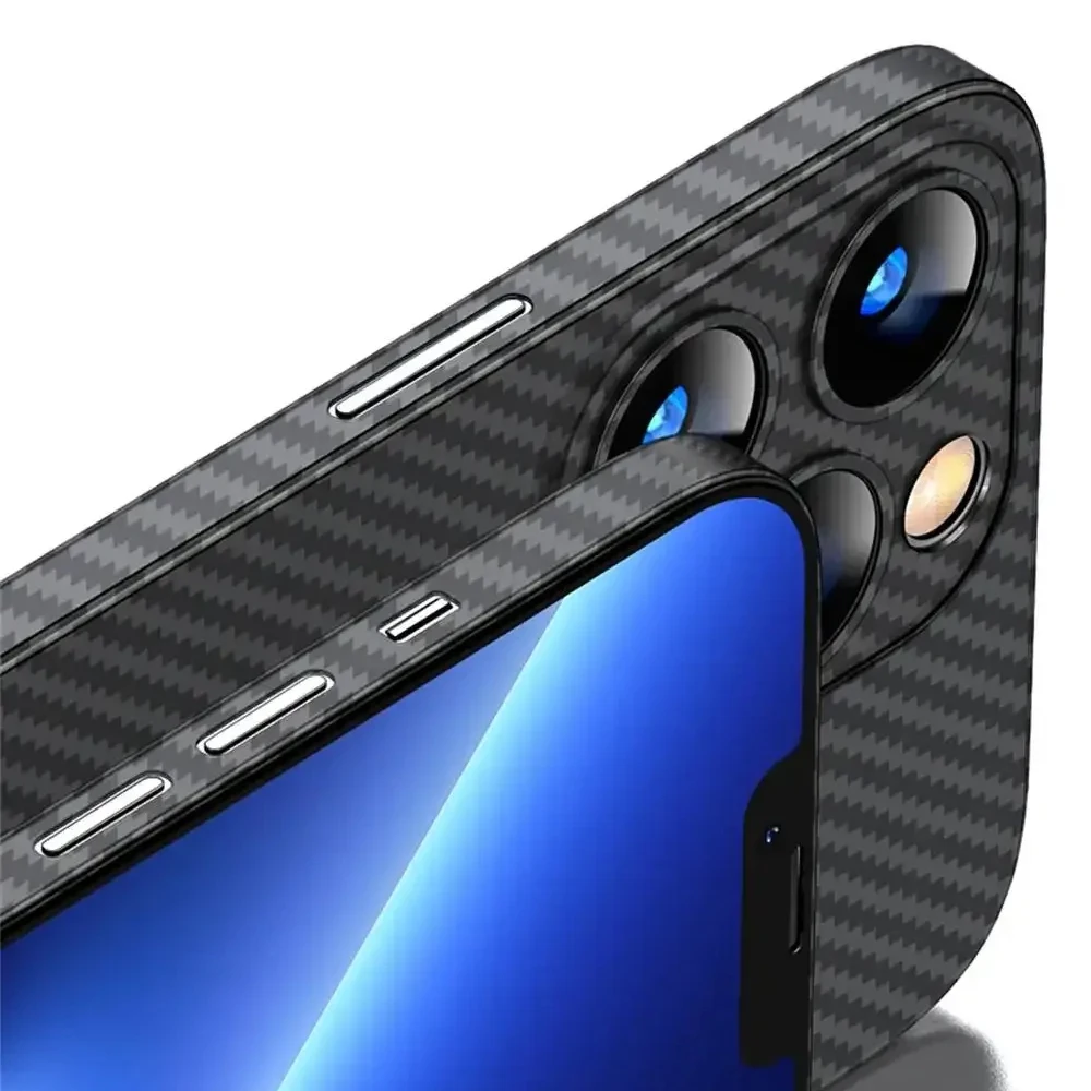 Luxury Ultra Thin Carbon Fiber Matte Case For iPhone 15 14 13 12 Mini 11 Pro Max 14Pro XS XR X 6 7 8 Plus SE 0.2MM PP Back Cover