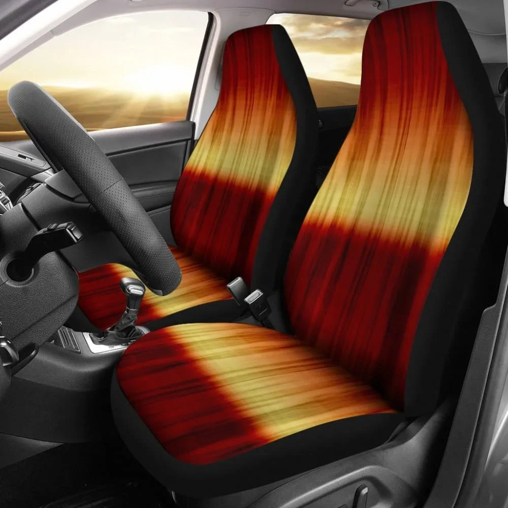 

Red, Yellow, Orange Tie Die Print Car Seat Covers,Pack of 2 Universal Front Seat Protective Cover