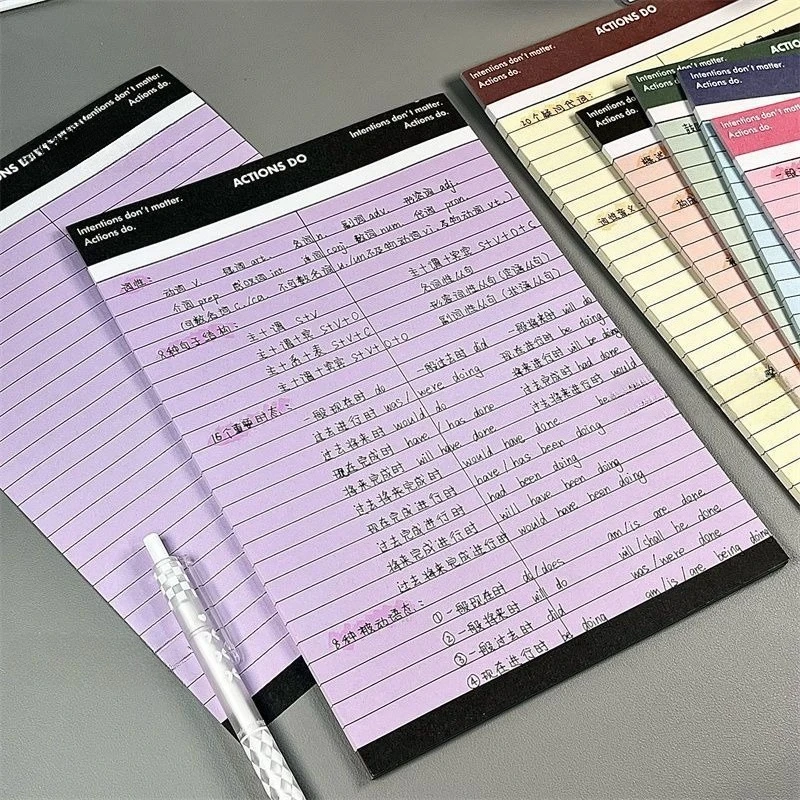 The New School Starts with B5 Contrast Color Horizontal Line Paper, High-value Student Draft Notebook, English Vocabulary Book