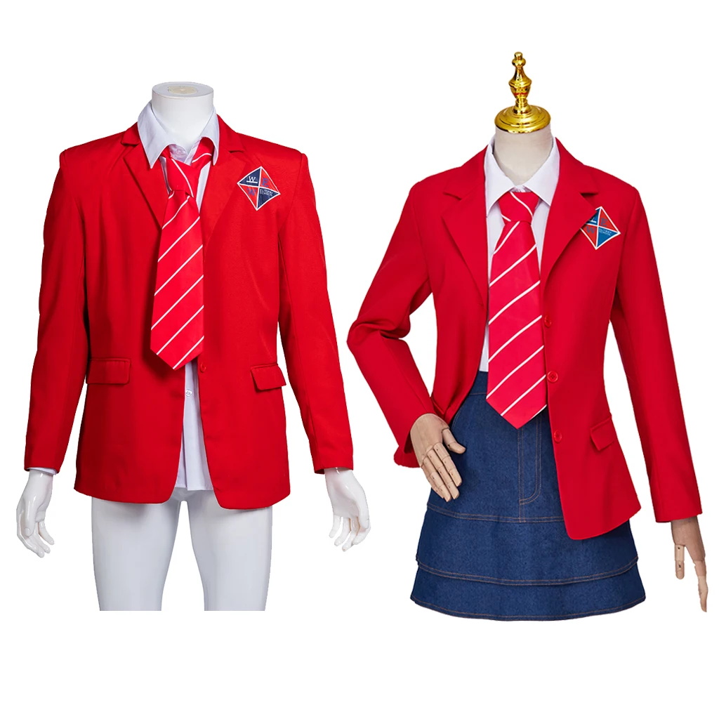 

Rebelde Cosplay High School Student Red Uniform Set Rebelde Costume JK Dress Set Halloween Party Suit