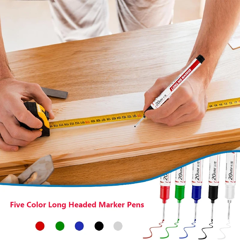 Long Head Waterproof Marker Pen Deep Hole Marker Pen Glass Bathroom Woodworking Decoration Multi-purpose Wholesale