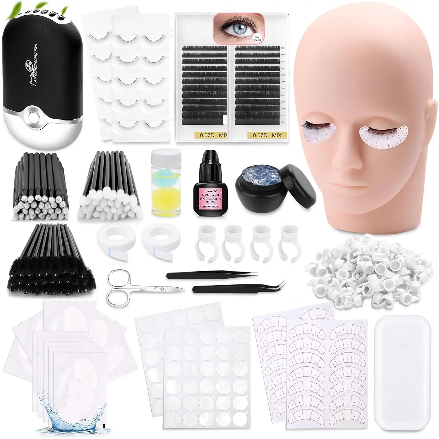 

Полный набор для наращивания ресниц с практической головкой, инструментами и принадлежностями для начинающих вдома