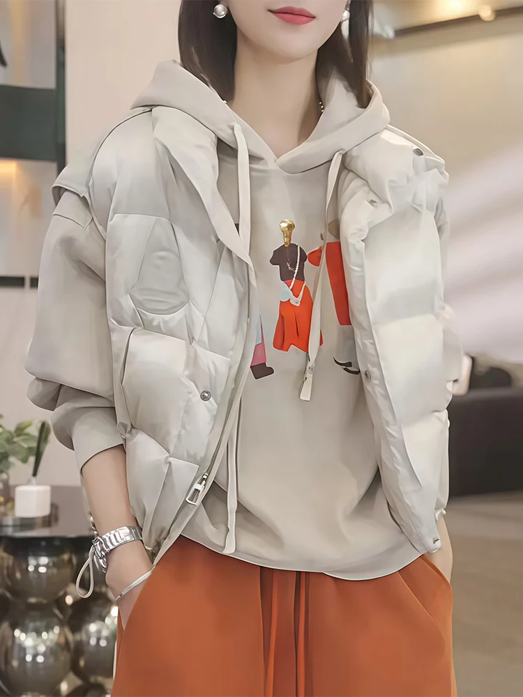 

Новая женская утепленная жилетка из хлопка на осень-зиму, с воротником-стойкой, комбинированная, приталенная, стандартной длины, на молнии