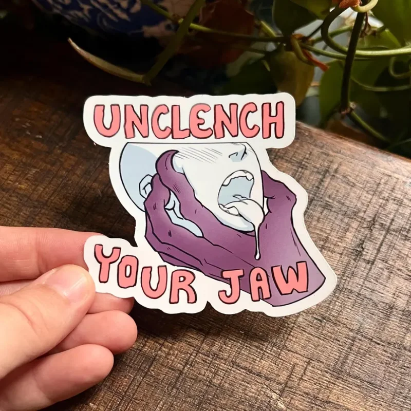 Unclench Your Jaw Meme Furry Acrylic Keychain Monsterlover Gold Heart Lobster Clasp Charm Glitter Bag Pendant Gift For Fans