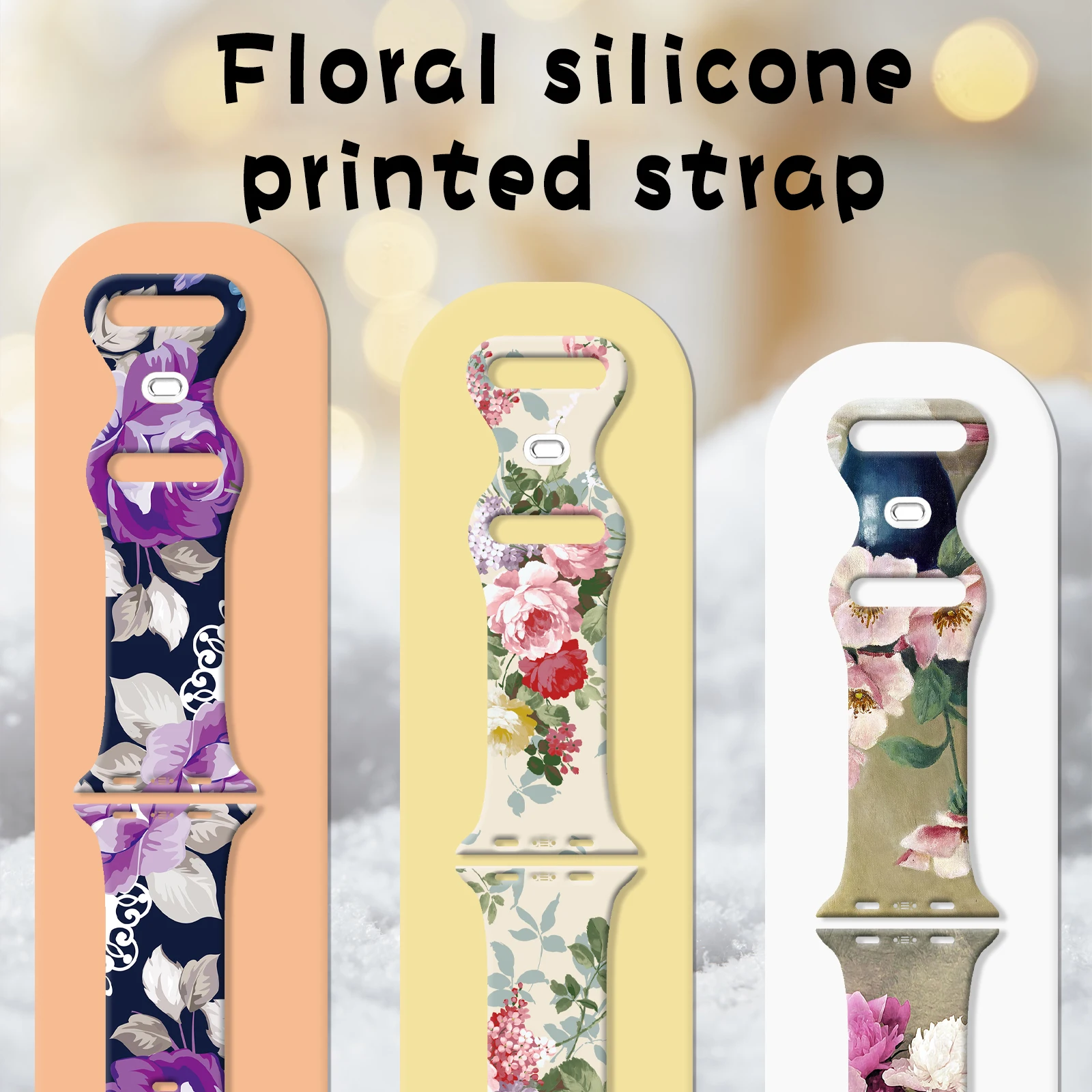 سلسلة الزهور طباعة حزام لساعة أبل 10 9 8 7 سيليكون الفرقة استبدال سوار ل iWatch 46 مللي متر 44 مللي متر 42 مللي متر 41 مللي متر حزام الساعات