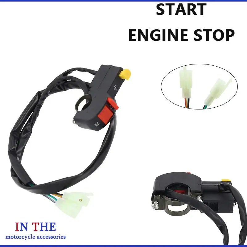 1 Pcs Moto Electric Start Stop on Off Button Kill Handlebar Switch for Motorcycle Dirt Atv Quad Bike Fit 7/8