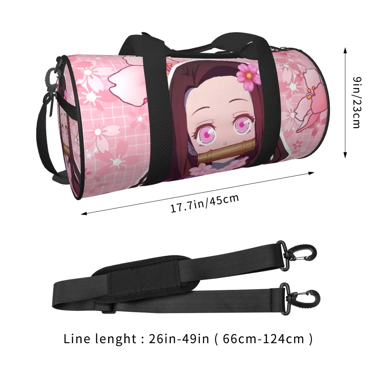 Demons Slayers Anime Gym Bag Nezukos Waterproof Sports Bags with Shoes Travel Training Handbag Colorful Fitness Bag For Male