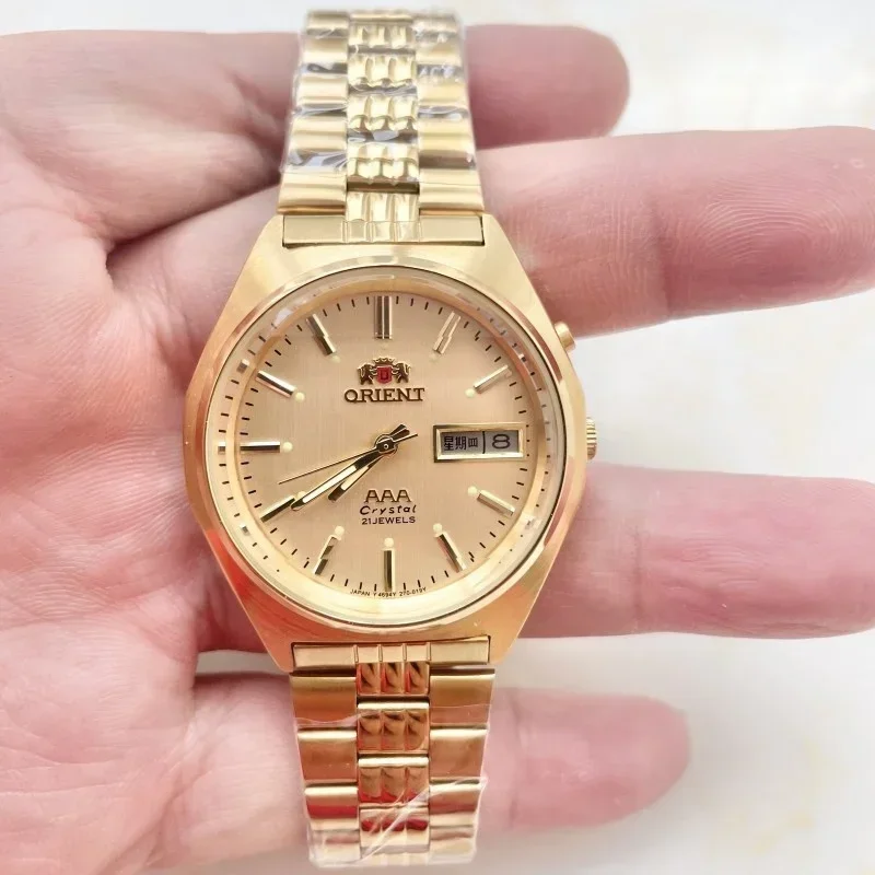 DFDG 36MM Casual Diamond Date Sports Watch Unisex Mechanical Watch in Stainless Steel World Time Orient Series
