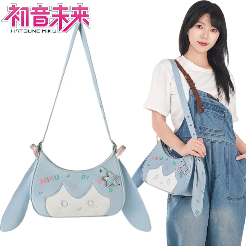 

Hatsune Miku Cowboy Tribe Series Crossbody Bag Cartoon Hatsune Miku Shoulder Bag with Large Capacity Storage Includes Pin Board