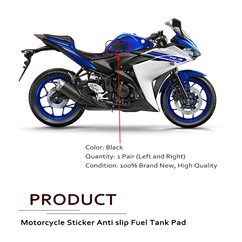 For YAMAHA YZF-R25 YZF-R3 YZF R3 R25 2014-2018 2017 Motorcycle Side Tank Pad Protector Sticker Decal Gas Knee Grip Sticker