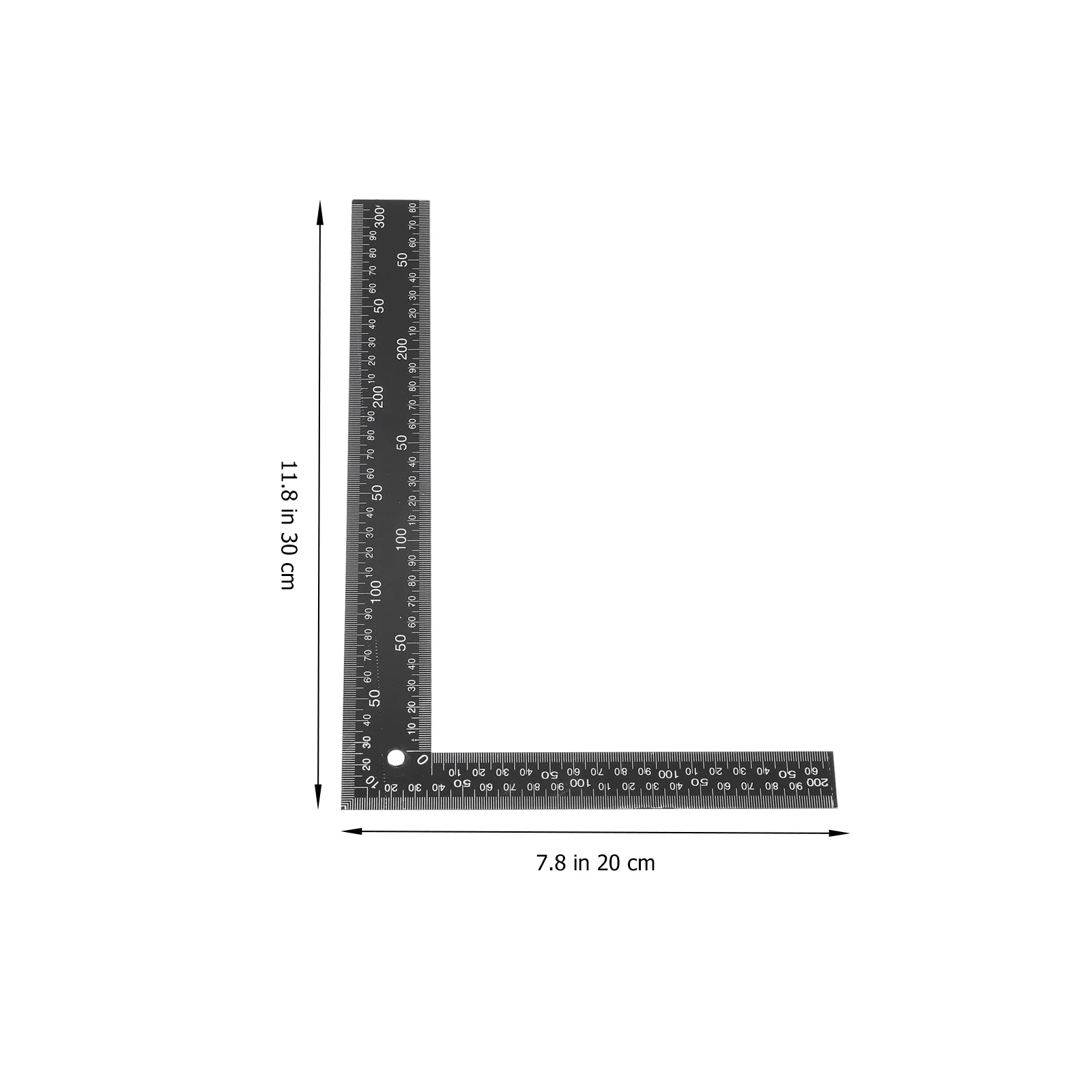 2Pcs Steel L-Shape Ruler Heavy Duty Engineer Square Ruler for Construction Home Office School Use Precision Measuring Tool