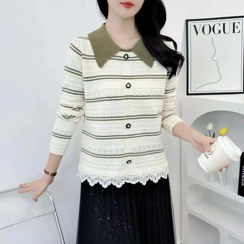 

Женская одежда, весенне-осенняя модная корейская пуговица, однотонная женская универсальная одежда с вырезами, темперамент, тонкий с длинным рукавом