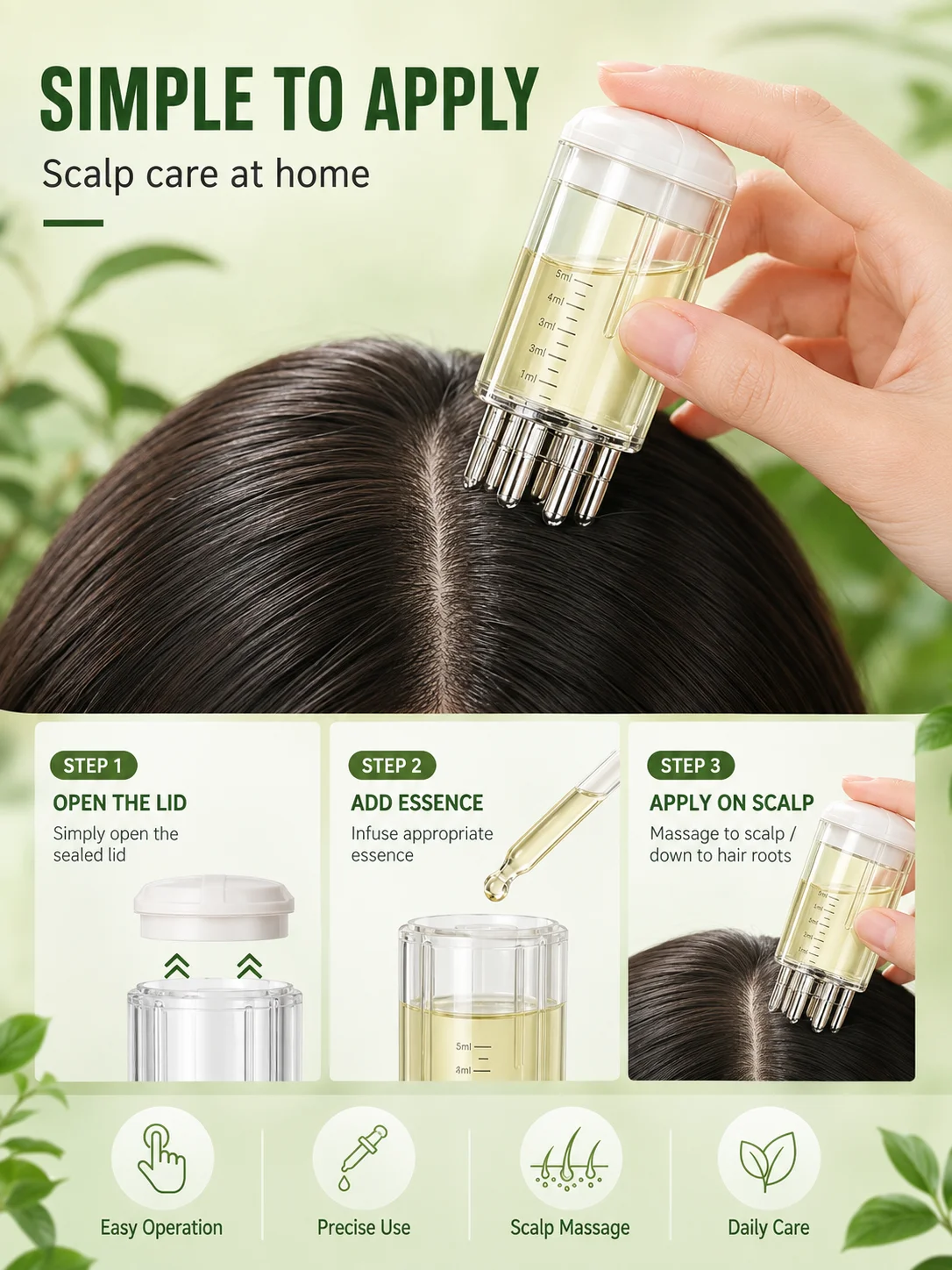Gen-2 Portable Scalp Applicator Comb, Mess-free For Hair Essence Use, Help With Your Hair Appearance Issues, Free Shipping