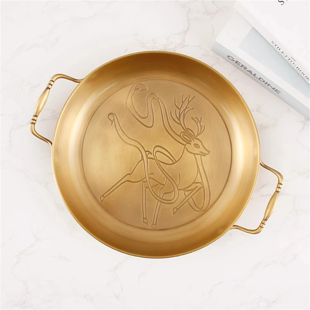 

Brass Tray Vanity Jewelry Perfume Bathroom Organizer Serving Trays Kitchen Living Dining Coffee Table Candy Snacks Fruit Plates