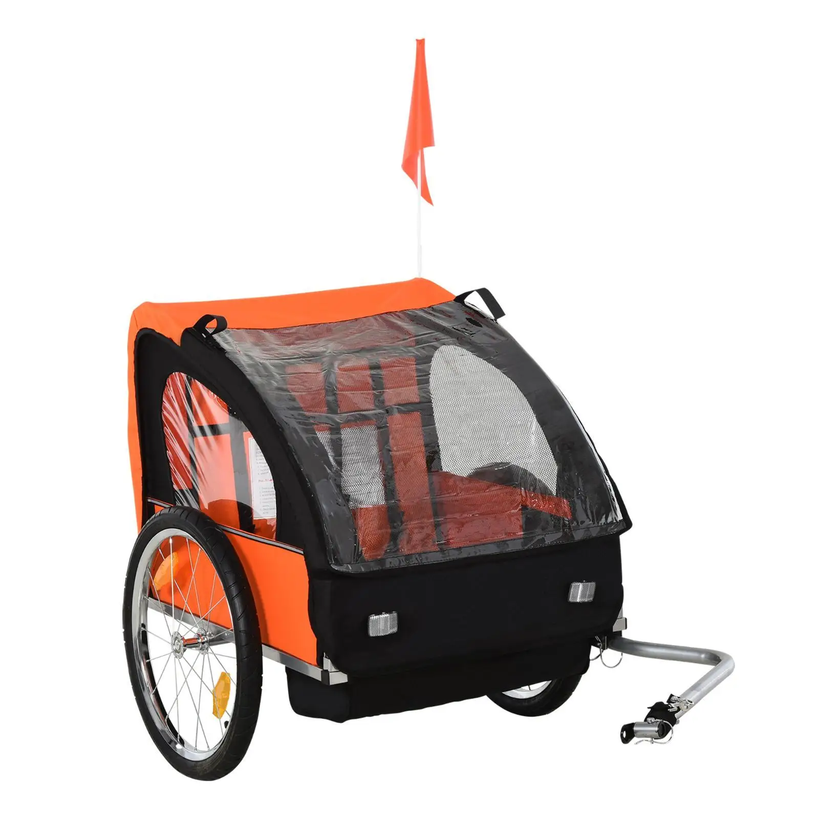 

Aosom 2-Seat Child Bike Trailer for Kids with a Strong Steel Frame, 5-Point