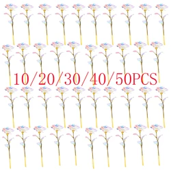 10/20/30/40/50pcs Eternal Galaxy Rose Gold Flower Foil Artificial Crystal Rose Valentines Day Gift Unique Gifts For Graduate