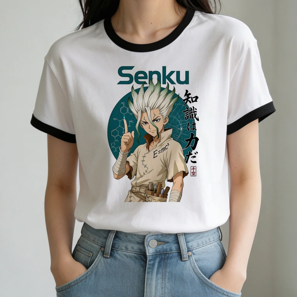 Dr Stone tshirt female emo japan streetwear 80s t-shirt cute emo Retro