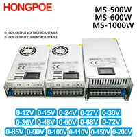 Digital Display Adjustable 500W 600W 1000W Power Supply 0-12V 15V 24V 27V 30V 36V 48V 60V 68V72V 85V 90V 100V 110V 150V 200VDC