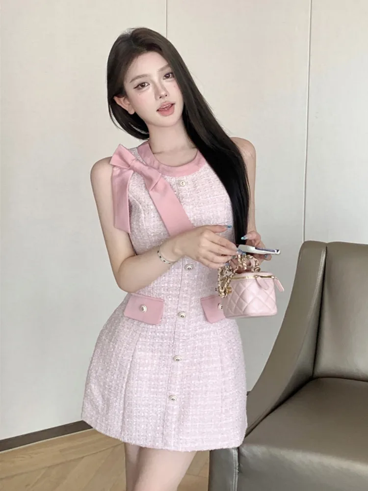 

Маленькое ароматное летнее платье во французском стиле для женщин, новинка 2023 года, элегантное модное милое мини-платье для девочек, Vestido Femininos