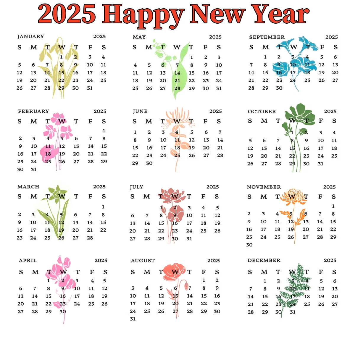 

2025 DIY Calendar Press Plates Cutting Dies Hot Foil for DIY Scrapbook Diary Decoration Embossing Cut Template Make Card