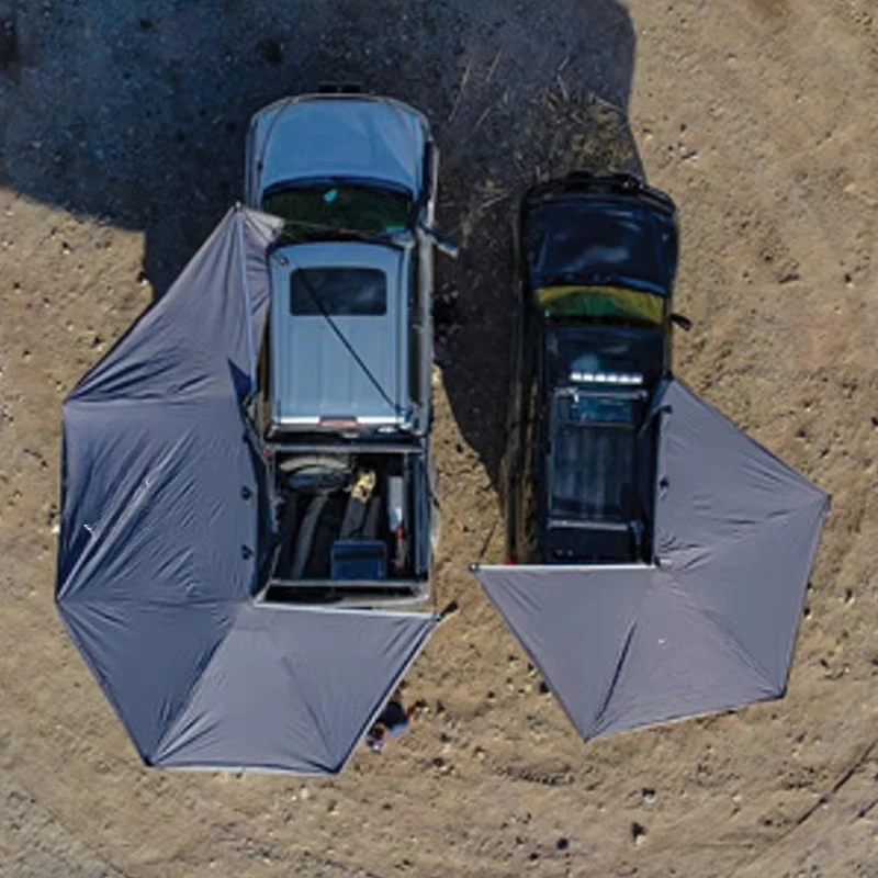 

Car Side Awning 360-Degree Freestanding Car Roof Awning with Walls and Lights for Trucks and Overland Camping