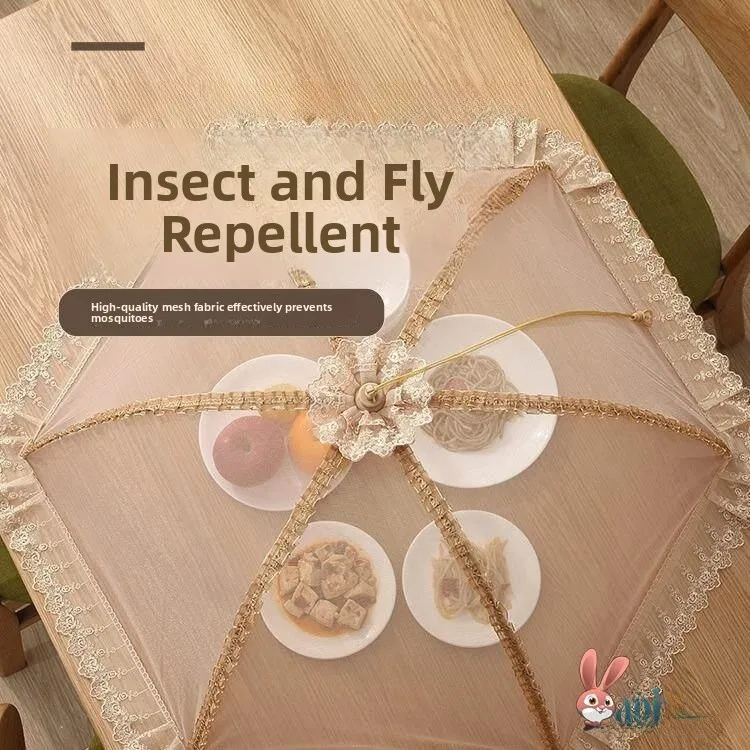 Ruffle Edged Food Cover Net Cloth Kitchen Table Dish Cover 2023 New Style Home Use Food Cover Lace Trimmed Dish Cover