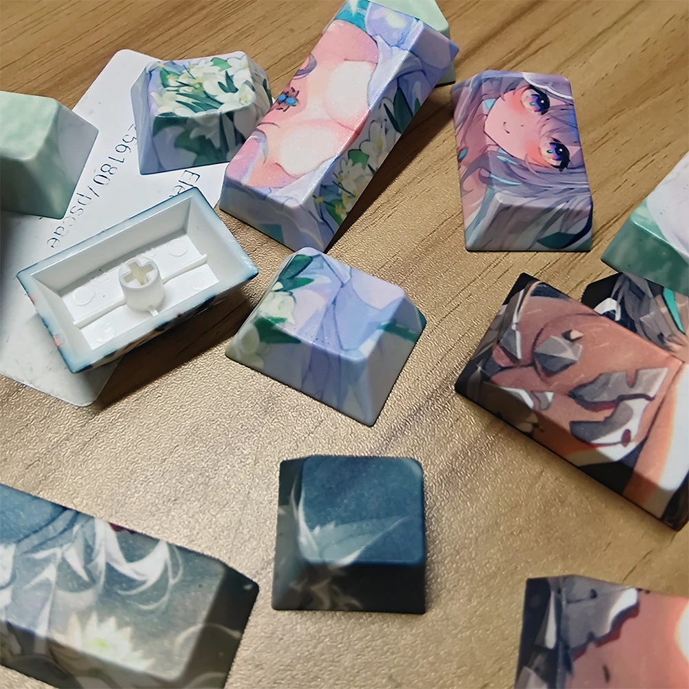 Anime FeiXiao Keycaps Honkai Star Rail Firefly Key Cap PBT DYE Sublimation Cherry For MX Cross Switch Keycap Mechanical Keyboard