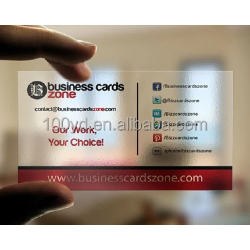 

200pcs Silk Screen Custom Printing PVC Transparent Business Card