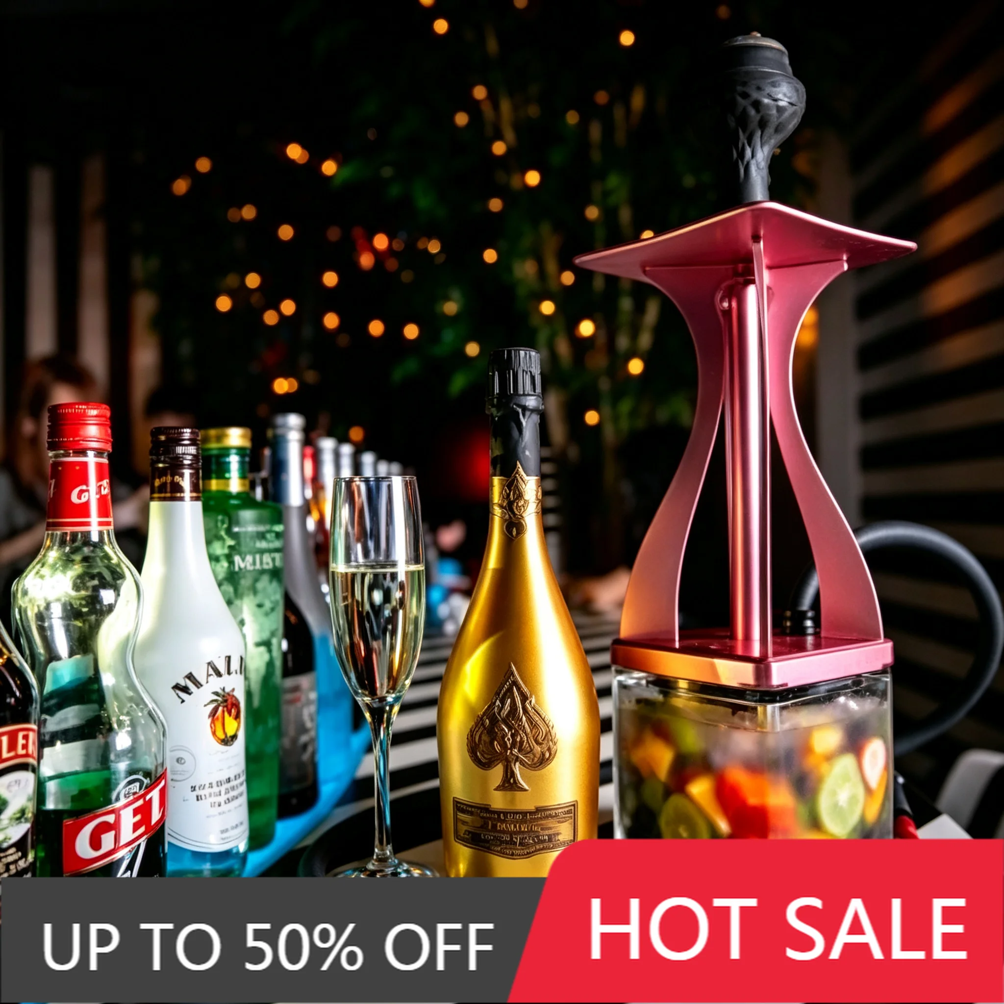 Shishabucks Cloud Mini Hookah Aluminum Material Single Hose With Square Acrylic Base That Features 4-corner Purge