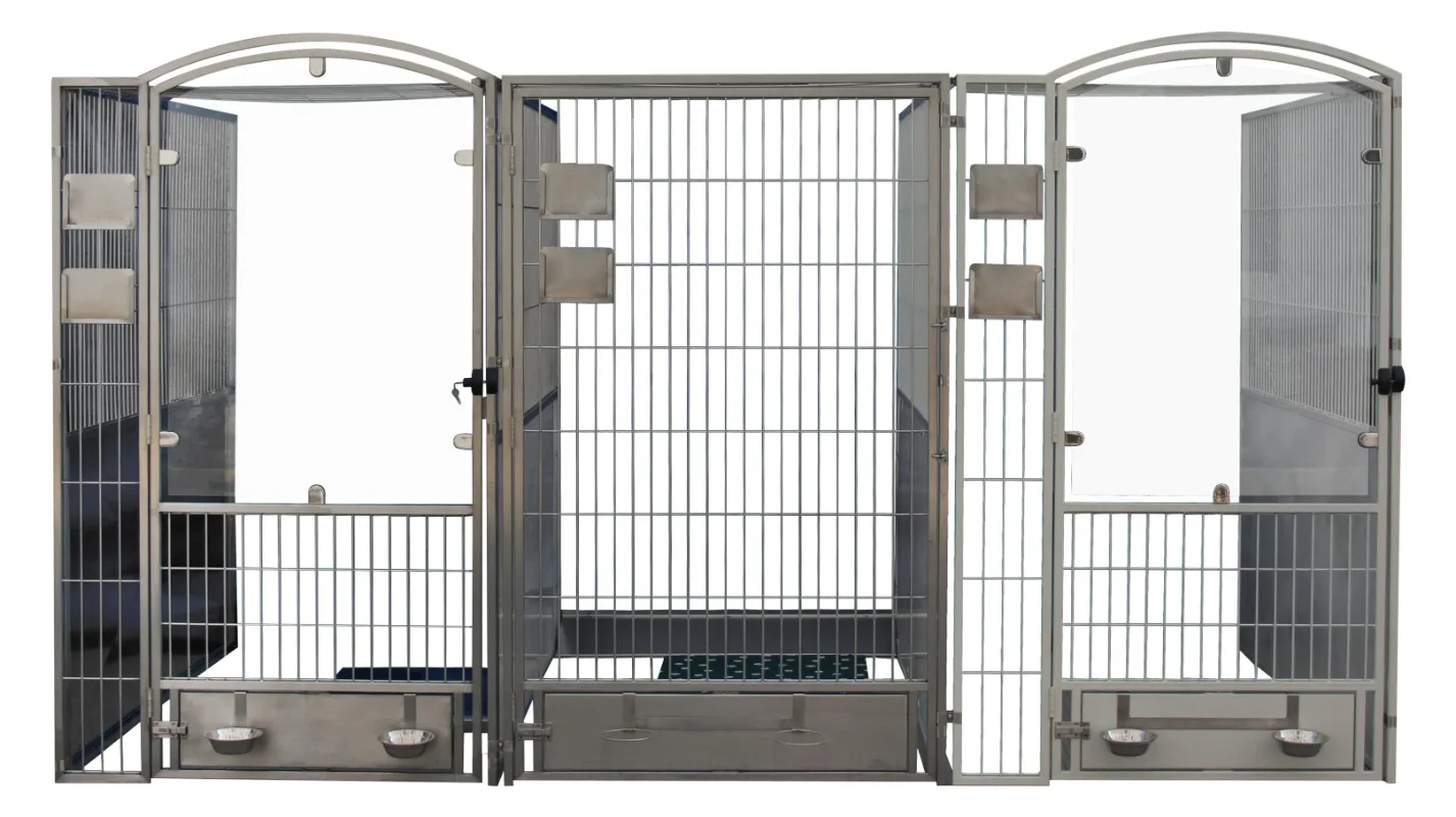 Customized Professional Walk-in Kennel System Large Dog Cage Stainless Steel Dog Kennels boarding kennel