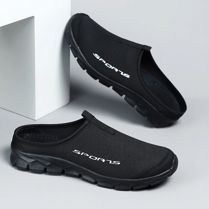 

Lightweight Mules Closed Toe Slides Sandals Half Shoes For Men Backless Loafers Slippers Oepn-Back Casual Shoes Slip On Flats