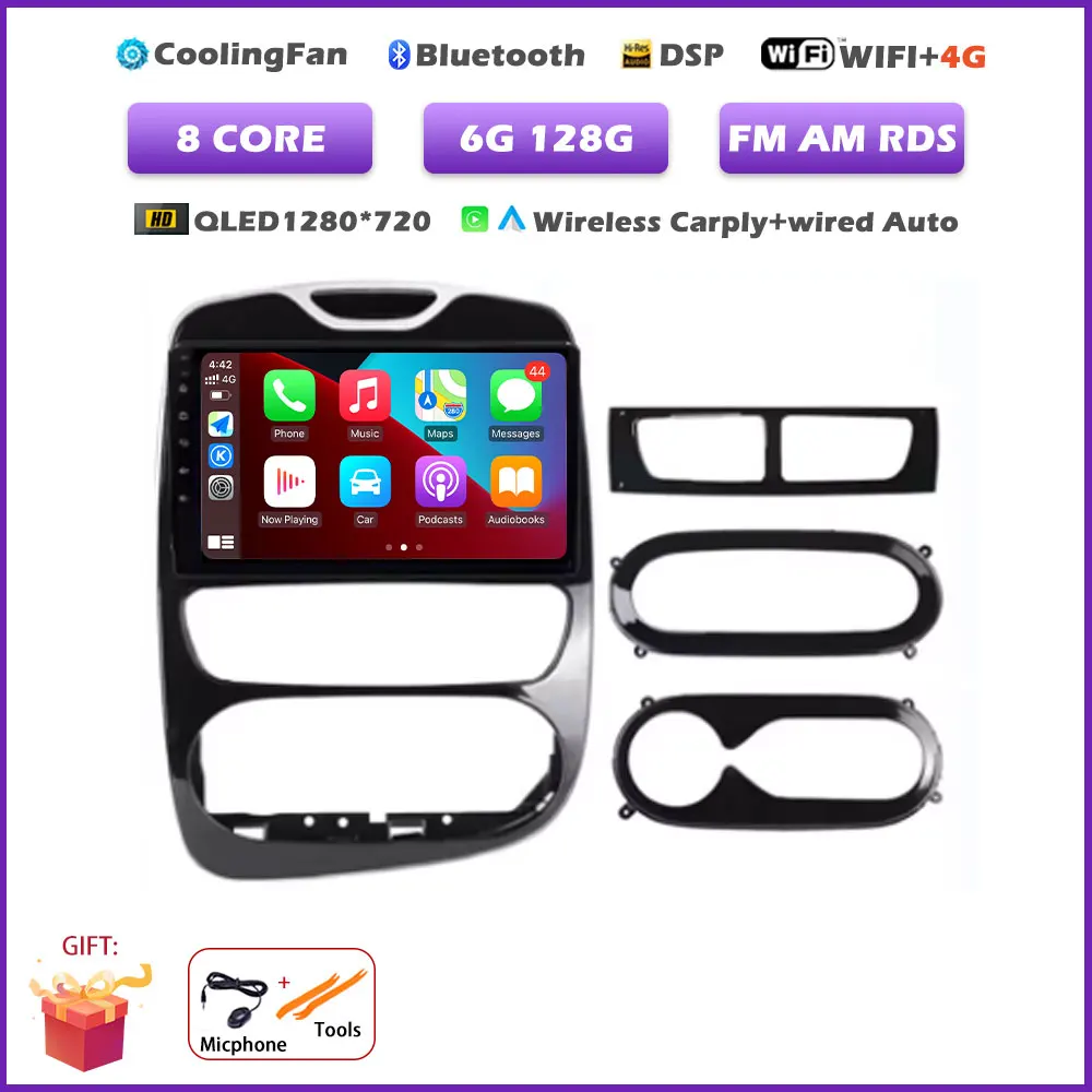 Voor Renault Clio 4 2012-2016 Carplay autoradio multimediaspeler Android 16 Auto WIFI GPS navigatie DSP stereo BT tools