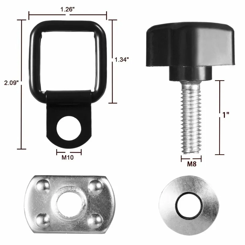 8pcs/Set Reliable Hardtop Quick Removal Thumb Screw D-Rings Kit for Wrangler CJ YJ TJ JK JKU Speed Boat Accessories