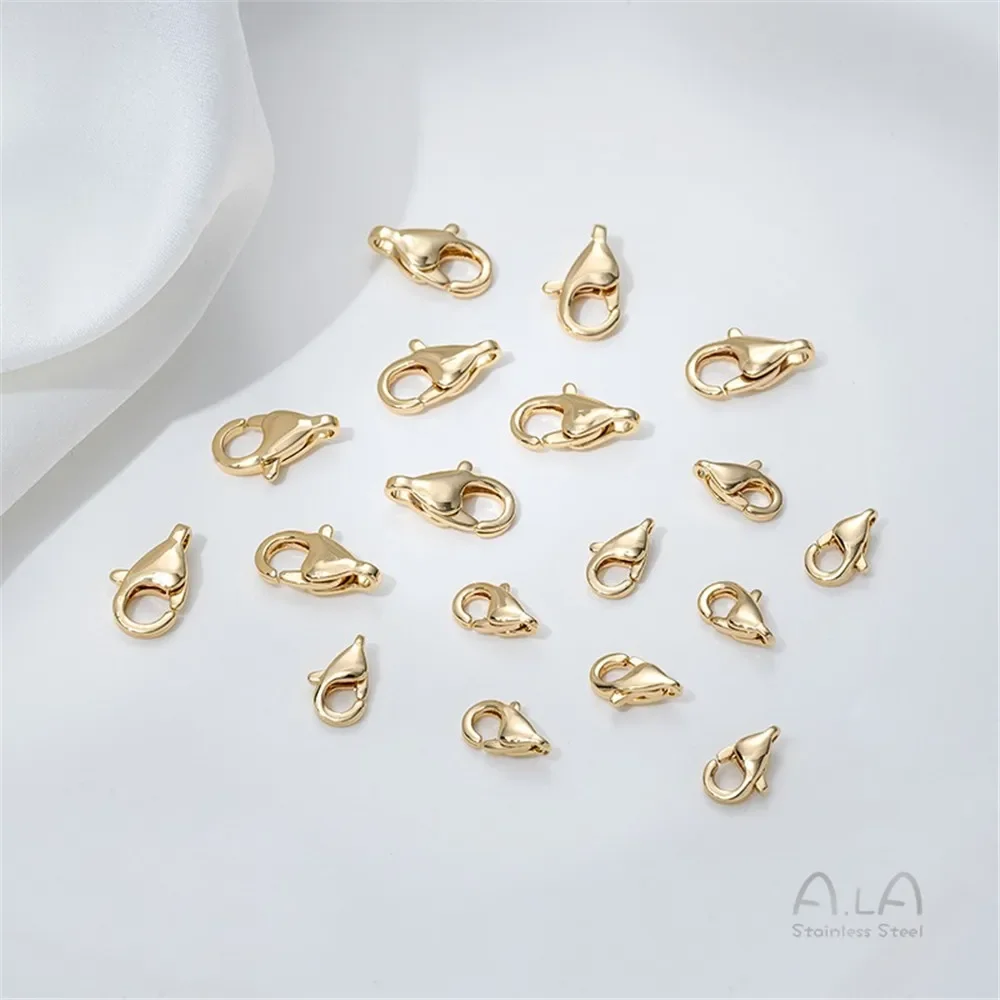 Niet-vervagende titanium stalen kreeftgesp 316 roestvrij staal Universele knopkop DIY armband ketting sieraden eindgesp