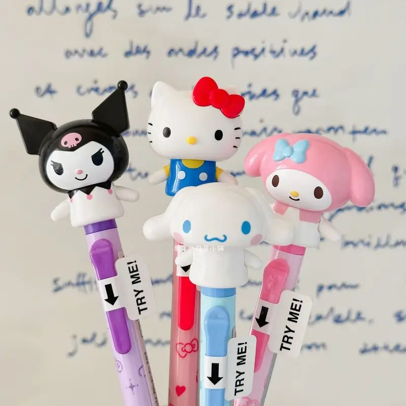 Japan Kuromi Cinnamon Dog Kitty Waves Her Hands Cute Three Dimensional Doll Big Head Doll Movable 0.7mm Ballpoint Pen