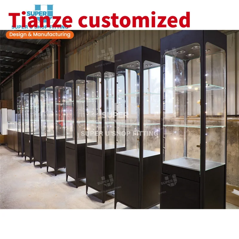 (Customized) floor jewelry showcase display cabinet jewelry store furniture retail display Tower stand jewelry display