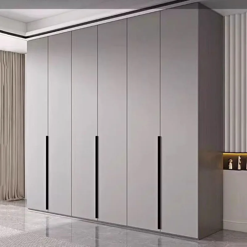 Luxury Clothes Storage Wardrobe Modern Luxurious Portable Organizer Wardrobe Gray Wooden Ropero Armable De Ropa Home Furniture