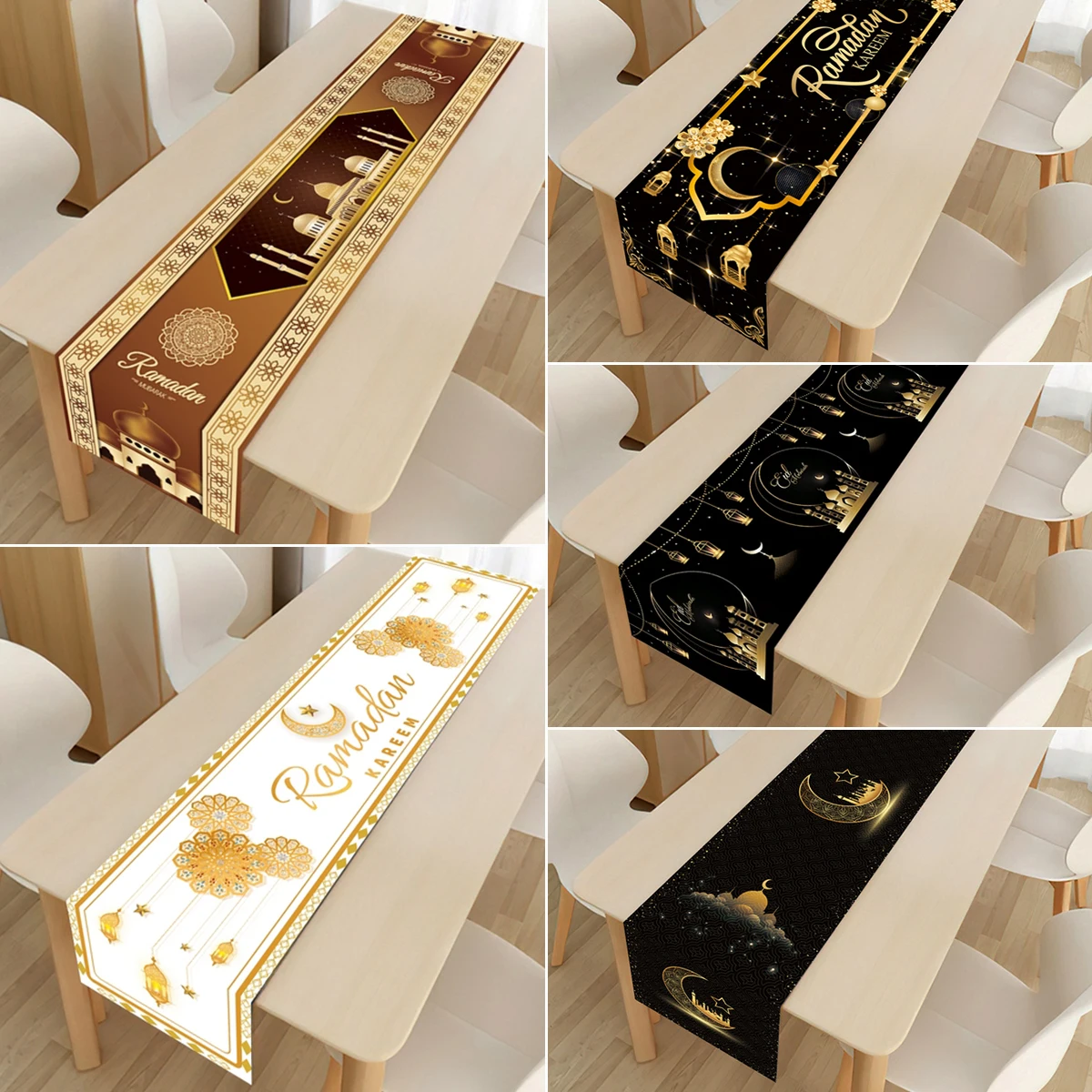 Ramadan Decoration 2024 Table Runner EID Mubarak Decor For Home Tablecloth Ramadan Kareem Islamic Muslim Party Eid Al Adha Gifts